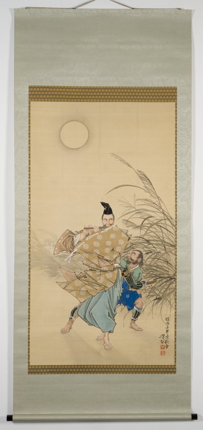 Fujiwara no Yasumasa Playing the Flute by Moonlight by Tsukioka Yoshitoshi